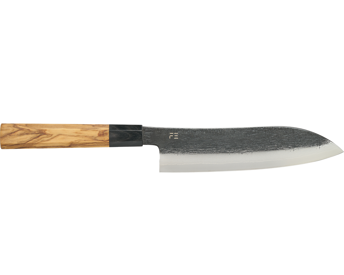 Damascus Olive Santoku 180mm